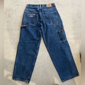 Vintage 90s Ralph Lauren polo flag denim straight leg painter jeans pants